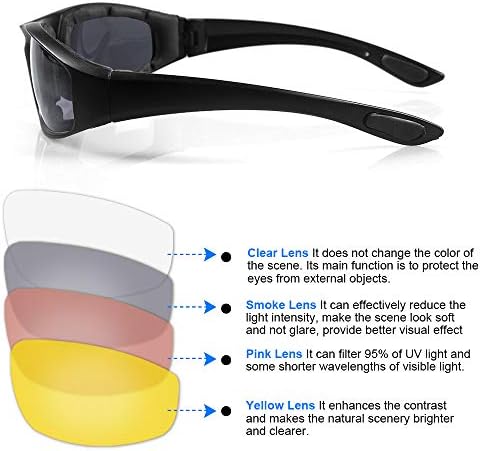 3 Pair Motorcycle Riding Glasses Padding Goggles UV Protection Dustproof Windproof Motorcycle Sunglasses for Outdoor Actives