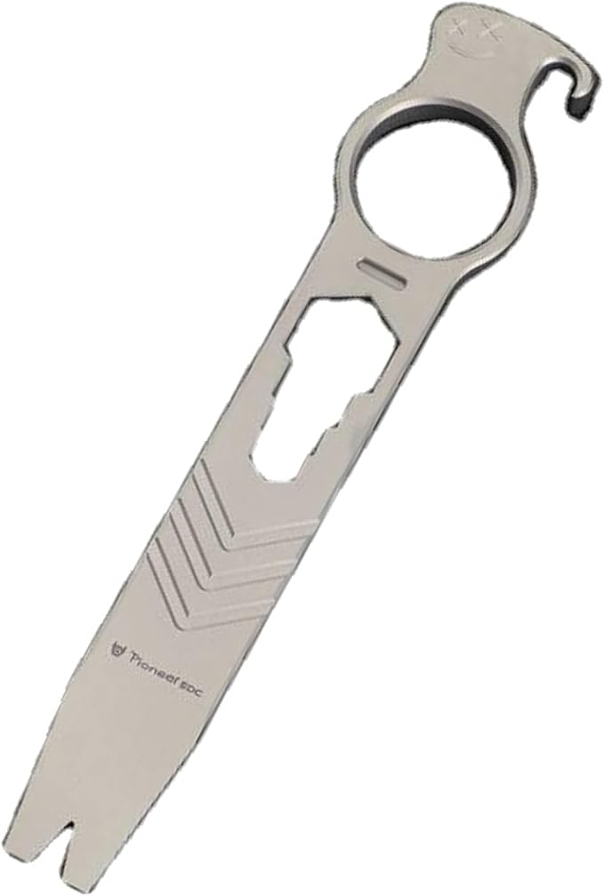 Titanium Pry Bar Bottle Opener, 5.51" Multi Tool Crowbar with Multi-size Wrench/Screwdriver/Nail Puller Function QG002