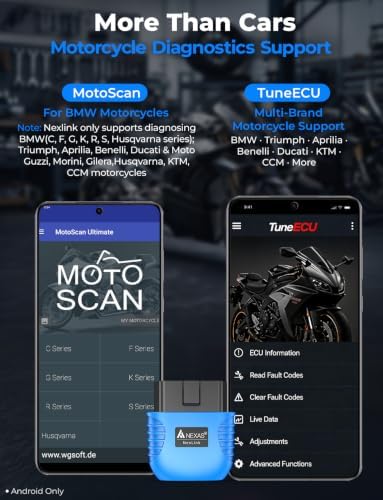 NEXAS NexLINK Bluetooth OBD2 Scanner with Live Data for All US Cars