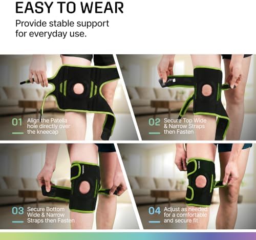Modvel Knee Brace with Side Stabilizers & Patella Gel Pads for Pain Relief and Joint Support Breathable, Non-Slip Compression Sleeve for Men & Women, Arthritis, Meniscus, ACL Recovery