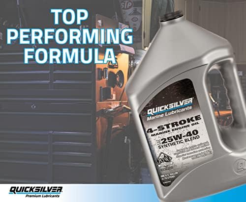 Quicksilver 25W-40 Synthetic Blend 4-Stroke Marine Engine Oil, 1 Quart
