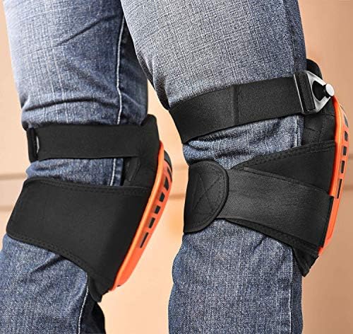 BALENNZ Professional Knee Pads for Work - Heavy Duty Foam Padding Gel Construction Knee Pads with Strong Double Straps – Comfortable Knee Protection for Indoor and Outdoor Use (Knee High Orange)