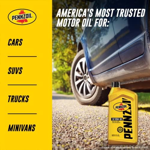 Pennzoil 10W-30 Motor Oil, 1-Quart | Conventional | Pack of 2