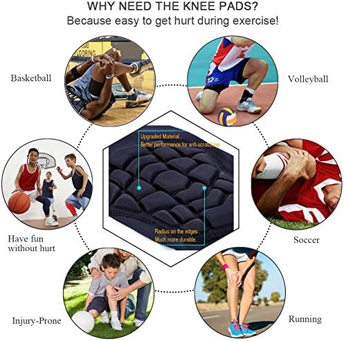 SZKANI Knee Pads Compression Leg Sleeve Knee Sleeve for All Sports Wrestling Protector Gear, 1 Pair of Knee Paded