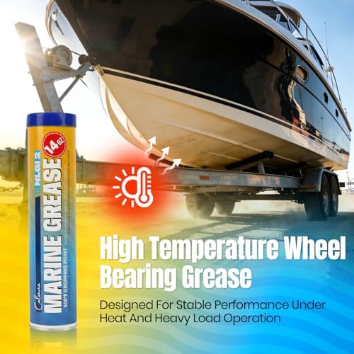 Calvana Marine Grease Tube 14Oz, Waterproof High Temperature Wheel Bearing Grease Lubricant, NLGI 2 Grade, for Boat Trailer Bearings, Grease Gun, Automotive, Truck, RV