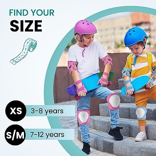 99FLIPS Knee Pads for Kids 3-12 Years [6pc] - Skating Protective Gear