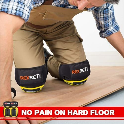 REXBETI Knee Pads for Men, Anti-slip Construction Gel Knee Pads for Work
