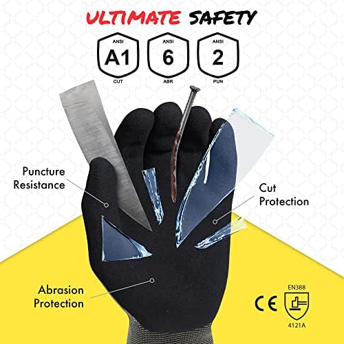 Quest Cut Resistant Work Gloves, ANSI A1, Small, Case of 72