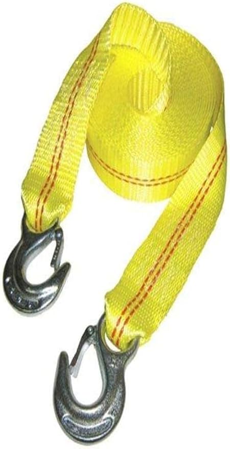 KEEPER Tow Straps Heavy Duty with Hooks - 2" x 25' Towing and Recovery Strap, 12,000 lbs Break Strength - Durable Zinc-Plated Hooks for Emergency Towing of Cars and Trucks