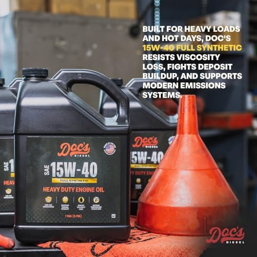 Doc's Diesel 15W-40 Full Synthetic Heavy Duty Oil, CK-4 High Heat, 2 Gal