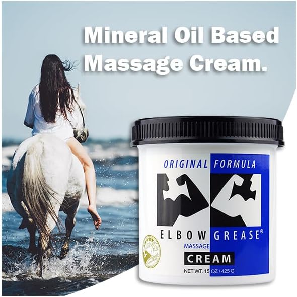Elbow Grease Original Massage Cream (Unscented, 15oz) A Rich, Smooth and Effective Therapeutic & Personal Massage