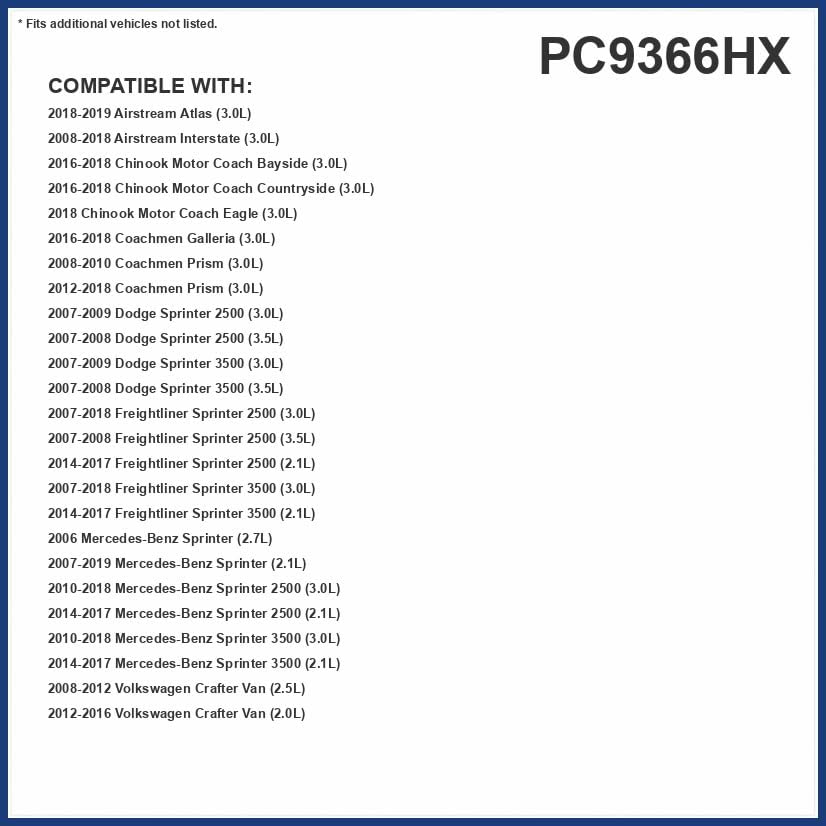 PUREFLOW PC9366HX HEPA Cabin Air Filter | Fits 2010-2018 Mercedes-Benz Sprinter 2500, Sprinter 3500, Roadtrek RS Adventurous, Leisure Travel Unity 3.0L