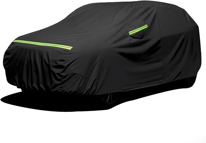 Favoto 6-Layers SUV Car Cover - Waterproof All Weather for Automobiles, Heavy Duty Outdoor Dust Rain Sun Protection Snowproof Car Tarp 4 Windproof Straps, Universal Fit for SUV (170-181 inch)