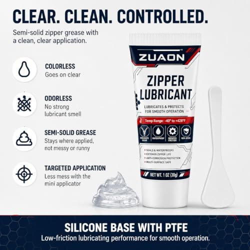 Zipper Lubricant for Metal Plastic Nylon Zippers, Marine Zipper Lube