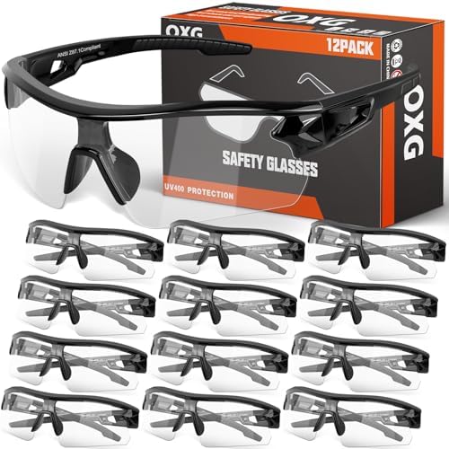 OXG Work Safety Glasses for Men Women, ANSI Z87.1 UV Protection