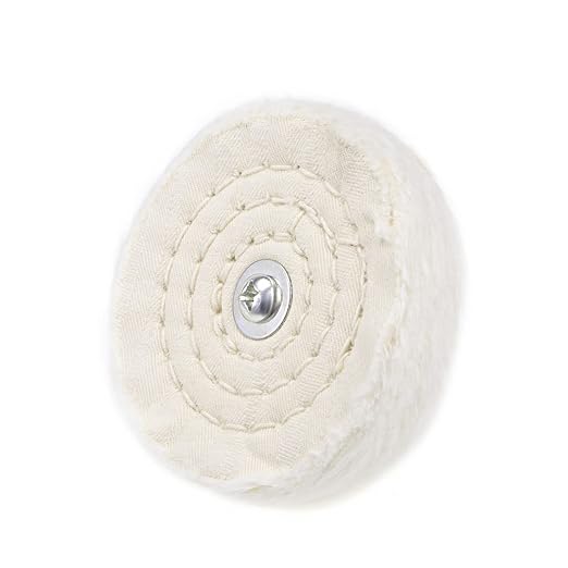 uxcell 3-Inch Buffing Polishing Pad Wheel Cotton with 1/4-inch Handle for Manifold Aluminum Stainless Steel Chrome 6 Pcs