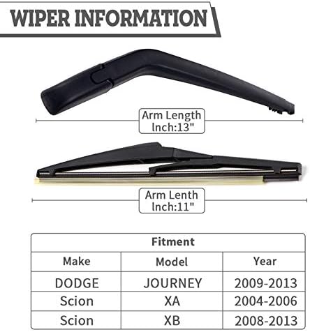 Rear Wiper Arm Blade for Dodge Journey 2009-2020 Scion XB 2008-2015