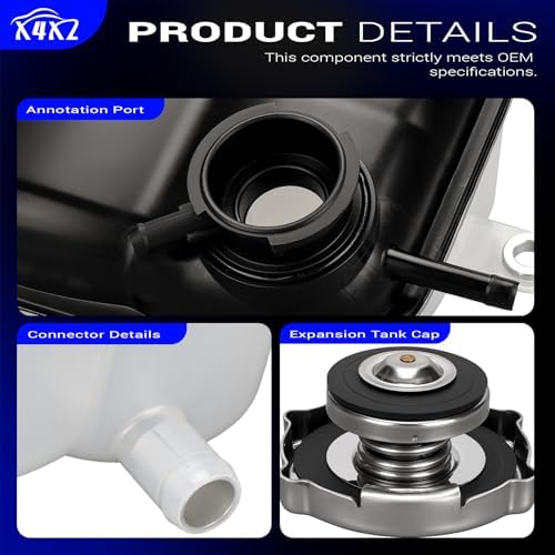 603-487 Coolant Reservoir Tank w/Cap for Select 2002-07 Dodge Ram Models