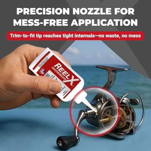 ReelX Fishing Reel Lubricant, Extreme-Pressure Anti-Corrosion Oil for Bearings, Spinning, Baitcasting, Spincast, Fly, Trolling & Electric Reels, Smooth Casting Saltwater Freshwater Protection, 4 oz
