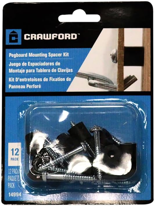 Crawford Pegboard Mounting Kit - 12 Count
