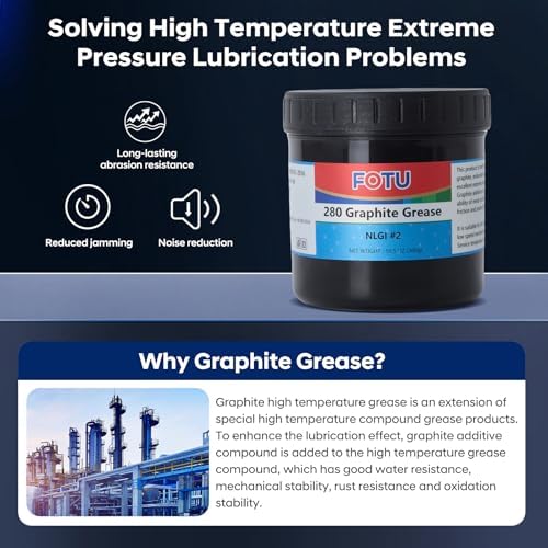 FOTU 280 Graphite Lithium Grease, Heavy Duty All-Purpose Lubricant 10.5oz