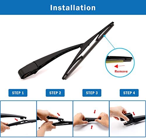 WTI Rear Wiper Arm Blade Set Compatible With Kia Sportage 2011-2016 / Compatible With Hyundai Tucson ix35 2010-2015 SUV Rear Windshield Window Wiper Kits Assembly New Replacement Accessories Parts