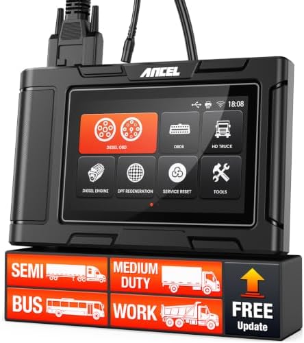 ANCEL HD3400 Pro Heavy Duty Truck Scanner with DPF Regen for Cummins, Paccar, Caterpillar, Detroit, Volvo, Mack and International, Full-System Diesel Scan Tool for 6/9-Pin HDOBD & OBD2 Vehicles