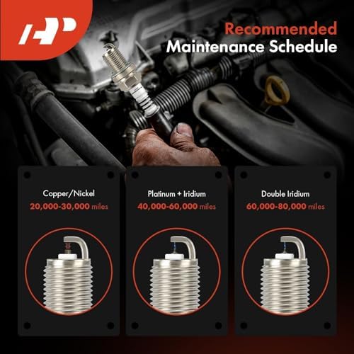 A-Premium Iridium Platinum Spark Plugs Pack of 4, Fine Wire, L4 Engine
