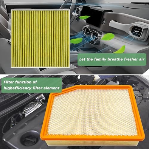Cabin and Engine Air Filter Set Fits for 2019-2024 2025 2026 Sierra 1500, Suburban, Silverado 1500, Yukon XL, Yukon, Escalade, CF11966, 13356916, CA12405, 84121219