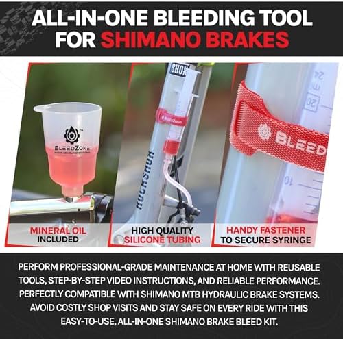 BleedZone Brake Bleeder Kit Compatible with Shimano Hydraulic Brakes, MTB