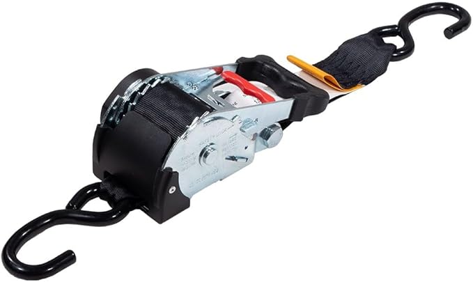 Mytee Products (8 Pack) 2" x 10' Auto Retractable Ratchet Straps with Coated S Hook