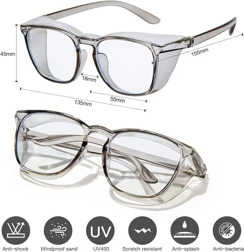 SQIMZAR Safety Glasses Goggles For Women Nurses Protective Eyewear,Anti Fog Safety Goggles