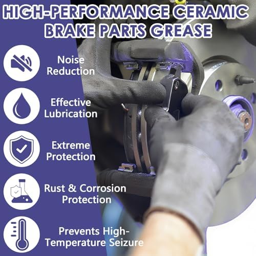 ZDBB Ceramic Brake Caliper Grease Synthetic Formula with Ceramic Reinforcement LifeEffective Noise EliminationSafe for Rubber & Plastic Components,1oz(2pcs)