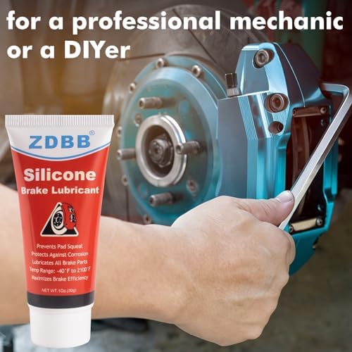 ZDBB Brake Silicone Grease Brake Caliper Guide Pin Lubricant High Temperature Caliper & Pad Lube, Waterproof, Safe for Rubber O-Rings Automotive Grease for Quiet & Smooth Braking 1oz (2-Pack)