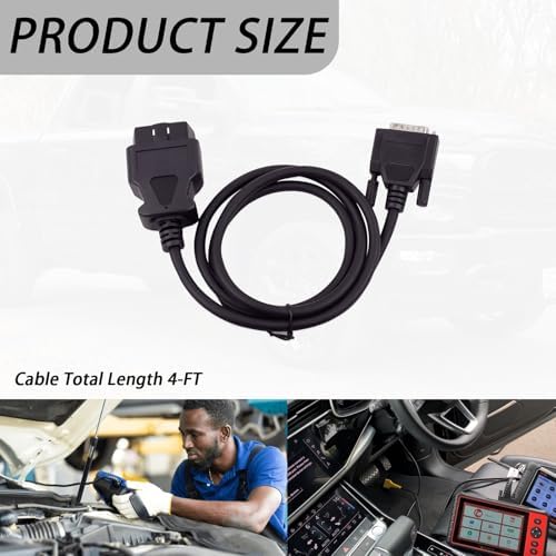 XTPTFABS 16Pin OBD2 Cable,to 15-Pin Male Adapter Cables,4FT/1.2M,Plug&Play