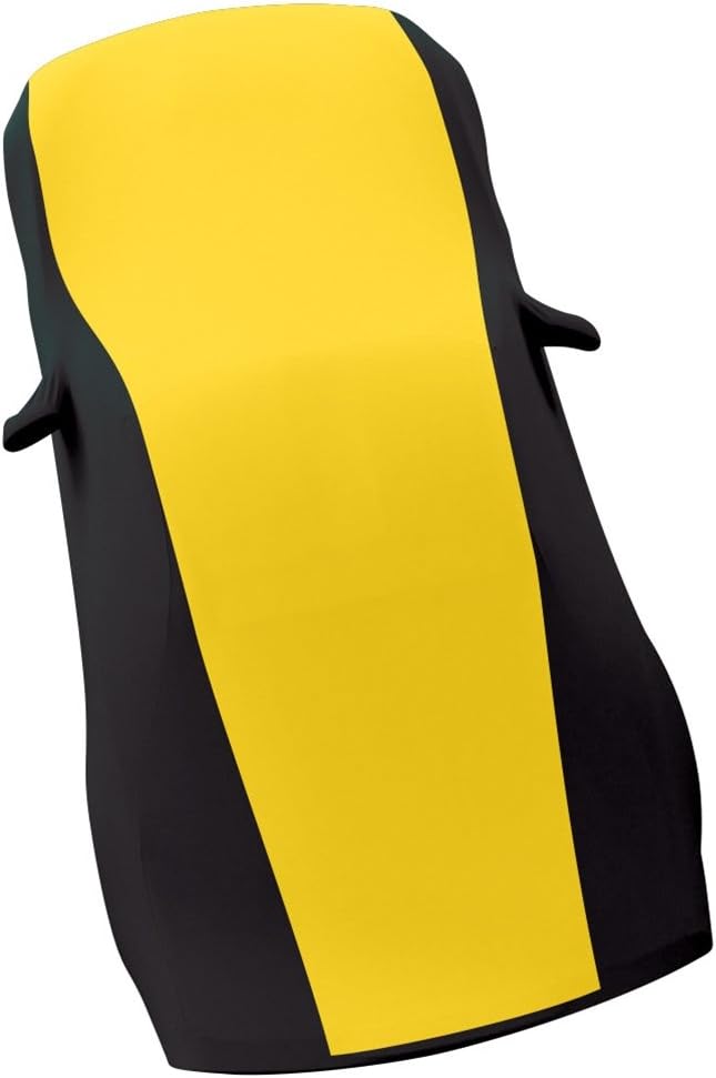 C6 Corvette Indoor Car Cover - Custom Fit Ultraguard Stretch Satin Sport Series - The Ultimate High End Fitment for 2005-2013 C6, Z06, ZR1, Grand Sport Corvettes (Yellow/Black)