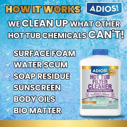 Hot Tub Filter Cleaner for Spas, Enzyme Soak Dissolves Grease - 16oz