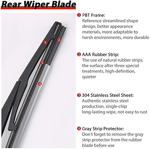 OTUAYAUTO MR971507 Rear Windshield Wiper Arm Blade Set - Replacement for Mitsubishi Outlander 2003-2006