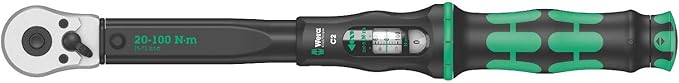 Wera 05075621001 Click-Torque C 2 Torque Wrench with Reversible Ratchet, 20-100 Nm, 1/2" x 20-100 Nm