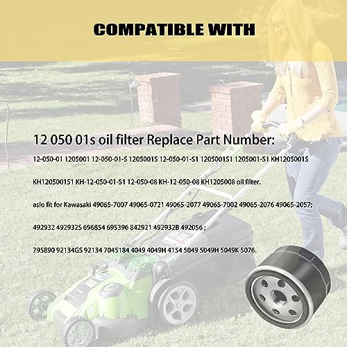 12-050-01-S Oil Filter for 12 050 01 12 050 01-S1 KH-12-050-01-S KH-12-050-08, AM125424, 49065-7007 49065-0721 492932S Cub Cadet, Craftsman, Troy Bilt, Toro Lawn Mower Oil Filter
