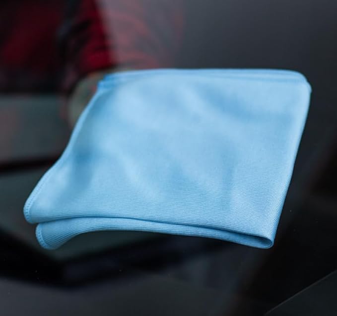 The Rag Company - Premium Window, Glass, Mirror & Chrome Detailing Towels - Professional Korean 70/30 Microfiber Blend, Lint-Free, Streak-Free, 350gsm, 16in. x 24in, Light Blue (3-Pack)