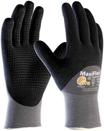 ATG 34-845/XL MaxiFlex Endurance - Nylon, Micro-Foam Nitrile 3/4 Grip Gloves - Black/Gray - X-Large - 12 Pair Per Pack by ATG