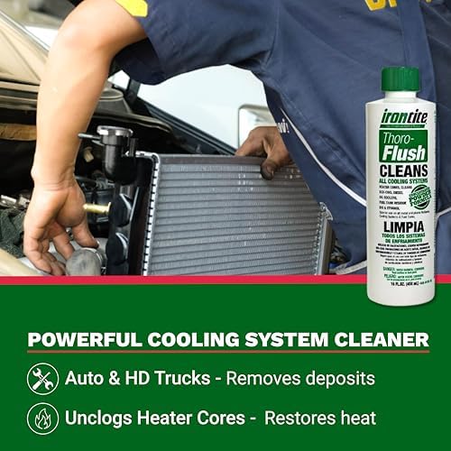 Irontite Thoro-Flush Coolant System Cleaner - Removes Rust, Scale, Oil, Sludge & Gelled Dex-Cool - 16oz Powder - Cleans Cooling Systems, Restores Coolant Flow, Safe for Cast Iron, Aluminum & Plastic