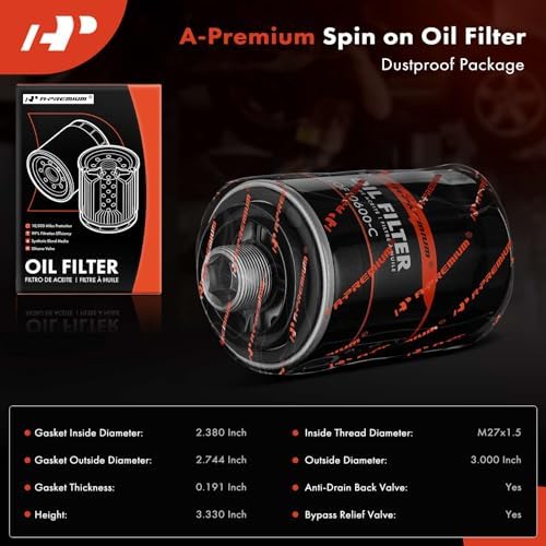 A-Premium 10K Miles Protection Spin On Oil Filter
