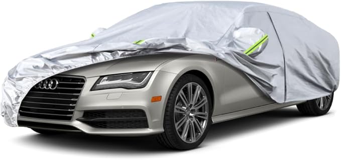 KouKou 6 Layers Car Cover Custom Fit Audi A7 2010-2025, Waterproof All Weather for Automobiles, Sun Rain Dust Snow Protection. (Ships from US Warehouse, Arrive Within 3-7 Days)