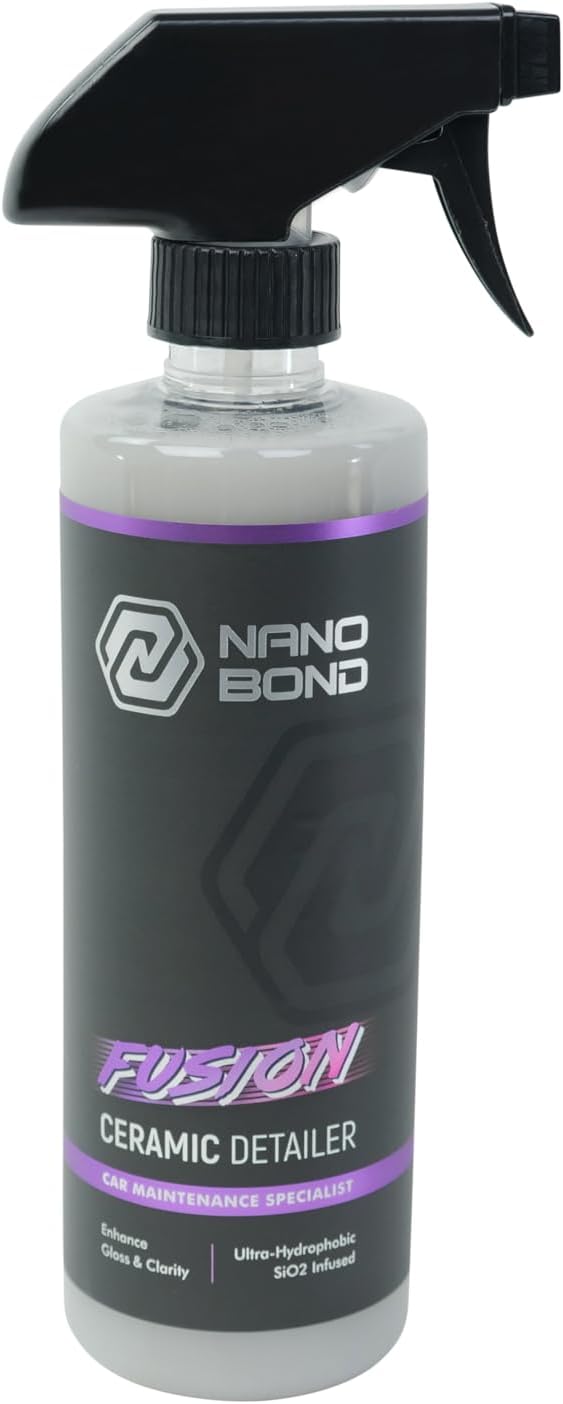 Nano Bond Hydrophobic Spray Ceramic Detailer - SiO2 Coating for Cars, RVs, Boats, Motorcycles, & ATVs, Headlight Restoration Kit Included, Professional Grade Sealant, Made In USA, 16 Fl Oz