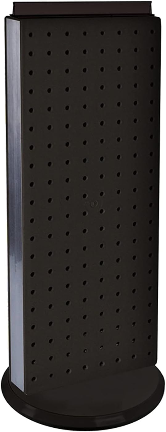 Azar Displays 700509-BLK-SPN 8-Inch W by 20-Inch H Revolving Base Pegboard Counter Unit, Black