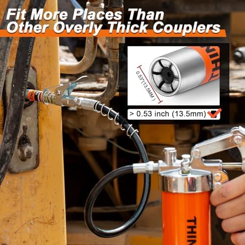 THINKWORK Strong Lock on 0.53" Grease Gun Coupler