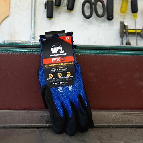 Wells Lamont Men's FX3 ANSI A4 Cut Resistant PU Grip Work Gloves, Large