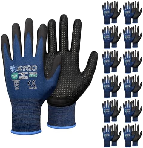 KAYGO MicroFoam Nitrile Coated Work Gloves, Non-Slip Micro-Dots, KG19N